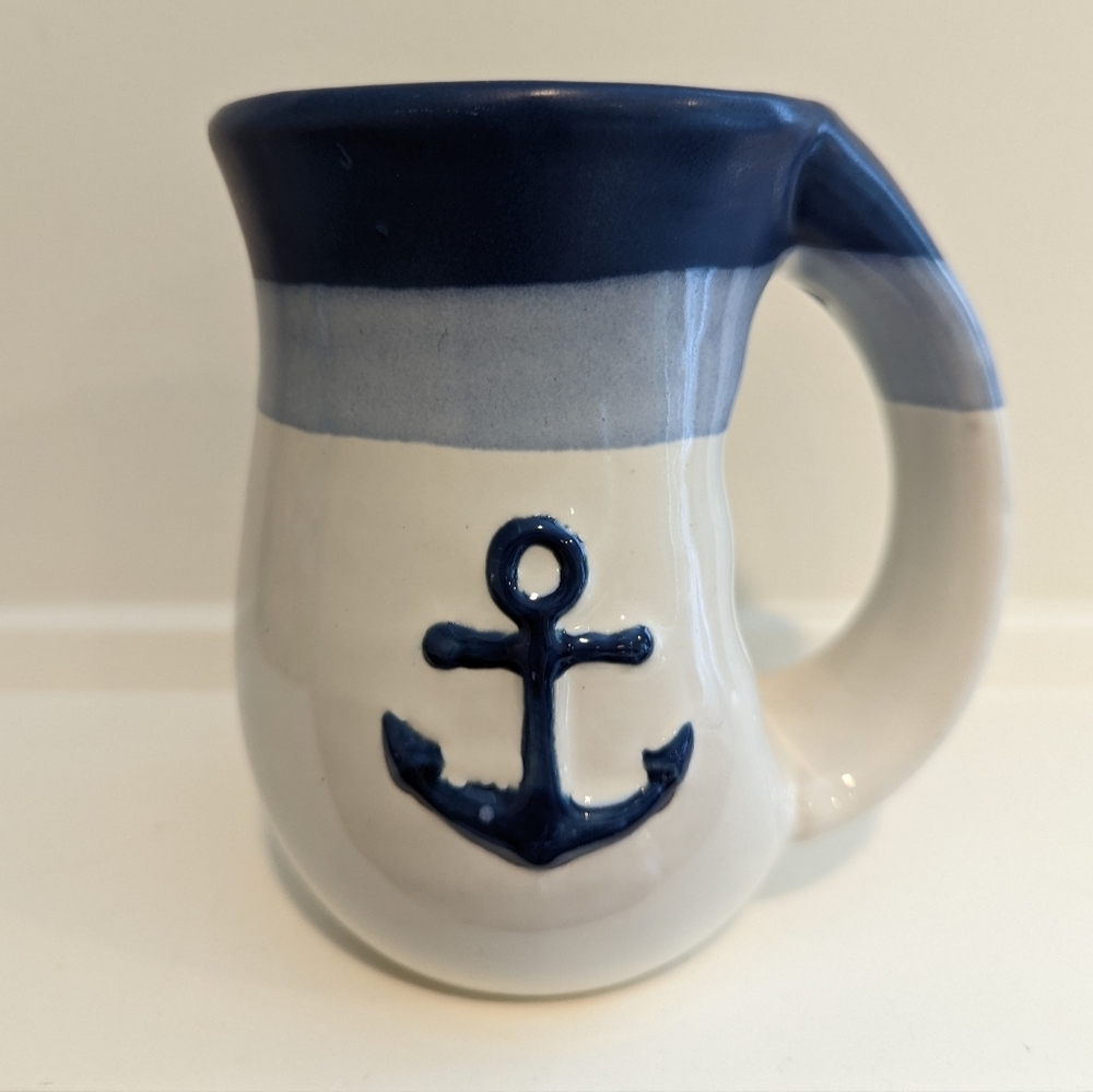Nautical Blue and White Anchor Mug